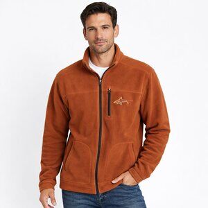 Greg Norman For Tasso Elba Performance Five Iron Rust Zip Fleece Comfy Cozy Fall
